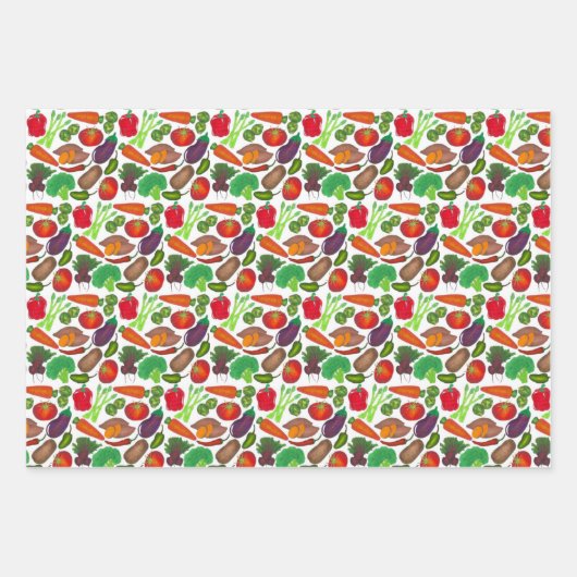Gemüsegarten Gemüse Veggies Bauernmarkt Veg Geschenkpapier Set (Vorderseite)