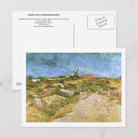 Gemüsegärten im Montmartre Postkarte (Vorne/Hinten)