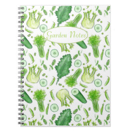 Gemüsegarten Journal Watercolor Celery Kale Notizblock