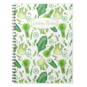 Gemüsegarten Journal Watercolor Celery Kale Notizblock