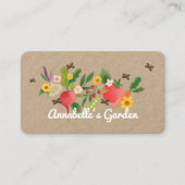 Gemüsegarten Medley & Schmetterlinge Rustikal Visitenkarte (Vorderseite)