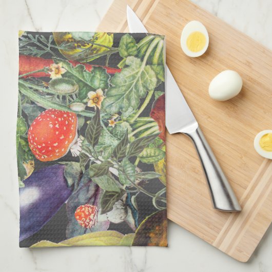 Gemüsegarten Menagerie Geschirrtuch (Viertel Falte)