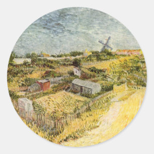 Gemüsegärten, Montmartre von Vincent van Gogh Runder Aufkleber