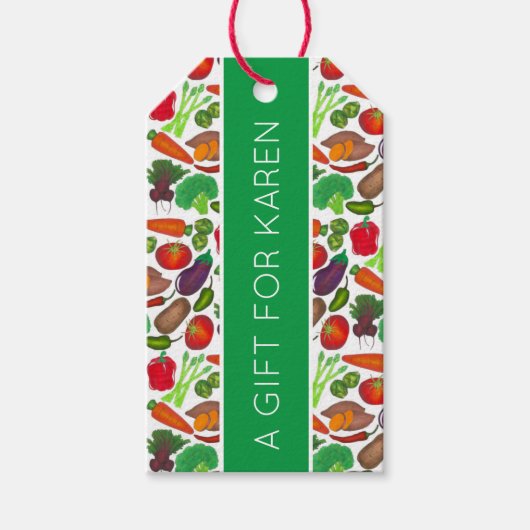 Gemüsegarten produzieren Grünmarktprodukte Geschenkanhänger (Vorderseite)