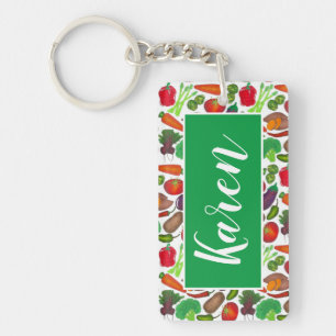 Gemüsegarten produzieren Grünmarktprodukte Schlüsselanhänger