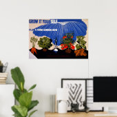 Gemüsegarten Vintage Poster (Heimbüro)