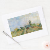 Gemüsegarten von Vincent van Gogh in Montmartre Rechteckiger Aufkleber (Umschlag)