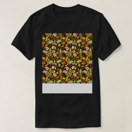 Gemüsegartiges, nahtloses Muster Veggie Leafy Grün T-Shirt (Design vorne)