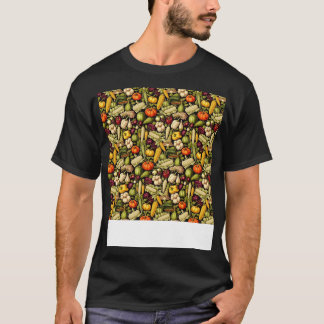 Gemüsegartiges, nahtloses Muster Veggie Leafy Grün T-Shirt