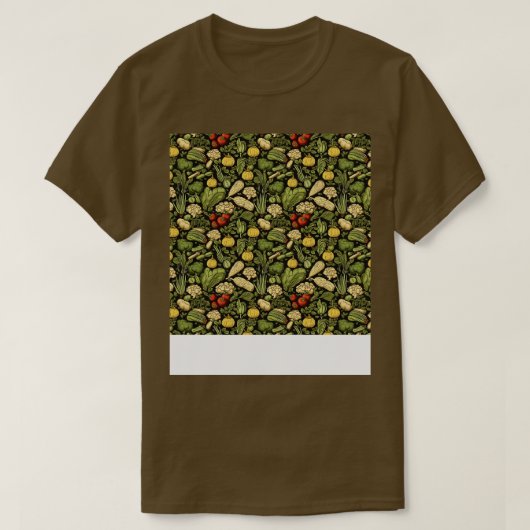 Gemüsegartiges, nahtloses Muster Veggie Leafy Grün T-Shirt (Design vorne)
