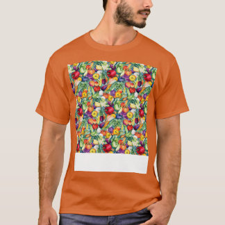 Gemüsegartiges, nahtloses Muster Veggie Leafy Grün T-Shirt