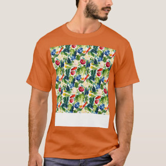 Gemüsegartiges, nahtloses Muster Veggie Leafy Grün T-Shirt
