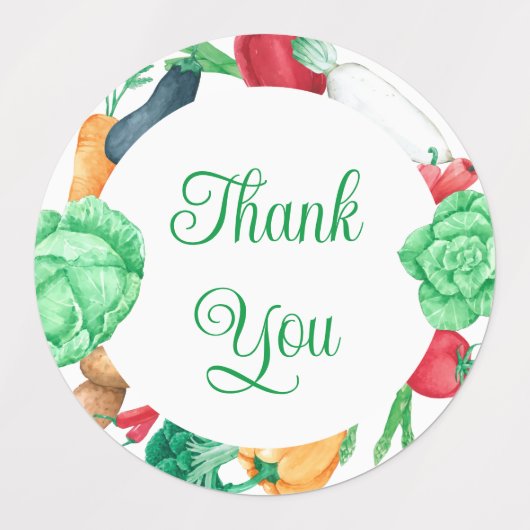 Gemüsegürtel Vielen Dank Etiketten (Design 2)