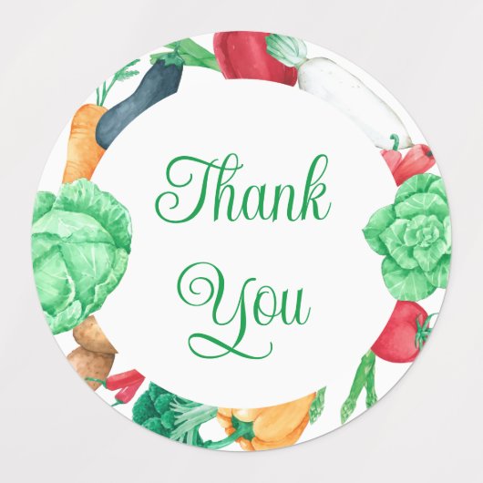 Gemüsegürtel Vielen Dank Etiketten (Design 1)