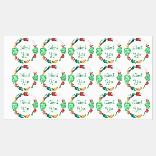 Gemüsegürtel Vielen Dank Etiketten (Blatt)