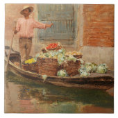 Gemüsehändler in Venedig (von Vincenzo Caprile) Fliese (Vorderseite)
