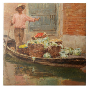 Gemüsehändler in Venedig (von Vincenzo Caprile) Fliese