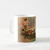 Gemüsehändler in Venedig (von Vincenzo Caprile) Kaffeetasse (Vorderseite Links)