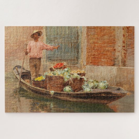 Gemüsehändler in Venedig (von Vincenzo Caprile) Puzzle (Horizontal)