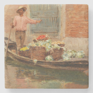 Gemüsehändler in Venedig (von Vincenzo Caprile) Steinuntersetzer