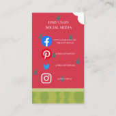 Gemüsehändler Wassermelone Café Obst und Gemüse-Sh Visitenkarte (Rückseite)