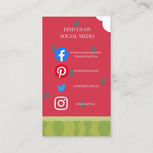 Gemüsehändler Wassermelone Café Obst und Gemüse-Sh Visitenkarte (Rückseite)