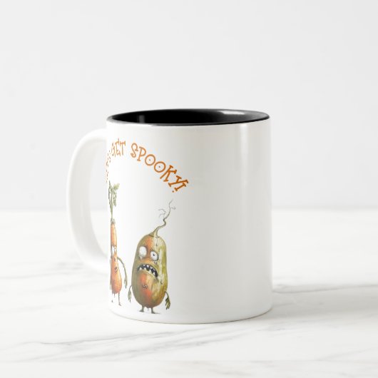 Gemüsehase Halloween Zweifarbige Tasse (Vorderseite Links)