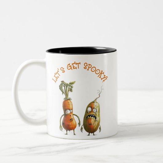 Gemüsehase Halloween Zweifarbige Tasse (Links)