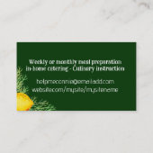 Gemüsekräuter für gesunden Koch Catering Visitenkarte (Rückseite)