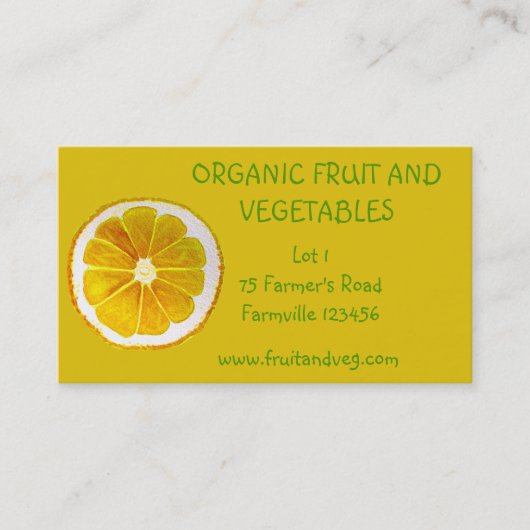 Gemüselandwirtschaft des Marktes des Bauern Bio Visitenkarte (Vorderseite)