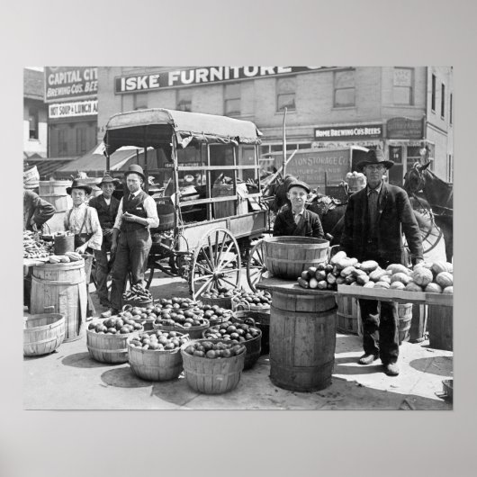 Gemüsemarkt, 1908. Vintages Foto Poster (Vorne)