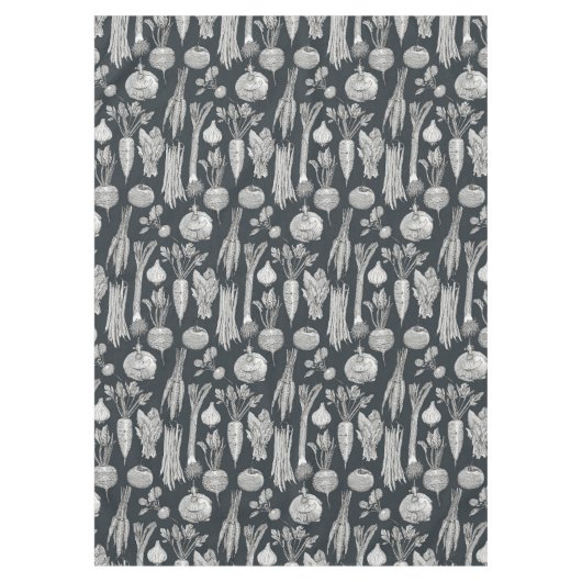 Gemüsemarkt des Bauern in schwarz Gunmetal Tischdecke (Vorderseite)