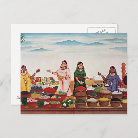 Gemüsemarkt in Benares, c.1840 (gou Postkarte (Vorne/Hinten)