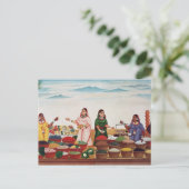 Gemüsemarkt in Benares, c.1840 (gou Postkarte (Stehend Vorderseite)