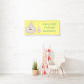 Gemüsemodelle für niedlichen Knoblauch-Cartoon Banner (Insitu)