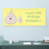 Gemüsemodelle für niedlichen Knoblauch-Cartoon Banner (Messe)