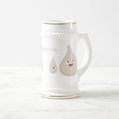 Gemüsemodelle für niedlichen Knoblauch-Cartoon Bierglas (VorderseiteRechts)