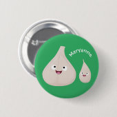 Gemüsemodelle für niedlichen Knoblauch-Cartoon Button (Vorne & Hinten)