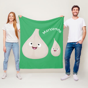 Gemüsemodelle für niedlichen Knoblauch-Cartoon Fleecedecke