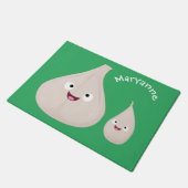 Gemüsemodelle für niedlichen Knoblauch-Cartoon Fußmatte (Schrägansicht)