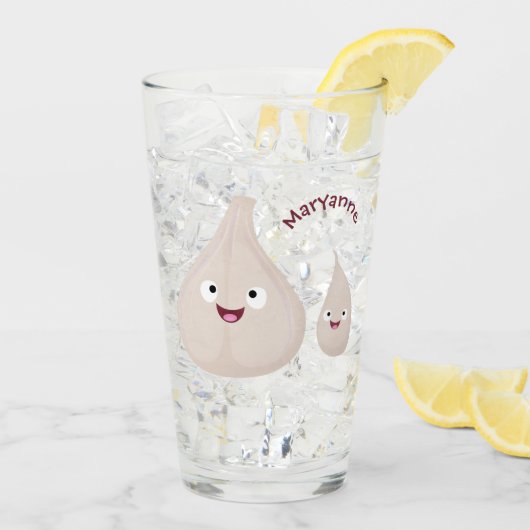 Gemüsemodelle für niedlichen Knoblauch-Cartoon Glas (Rückseite Ice)
