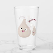 Gemüsemodelle für niedlichen Knoblauch-Cartoon Glas (Vorderseite)