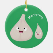 Gemüsemodelle für niedlichen Knoblauch-Cartoon Keramik Ornament (Hinten)