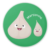 Gemüsemodelle für niedlichen Knoblauch-Cartoon Keramikknauf (Vorderseite)