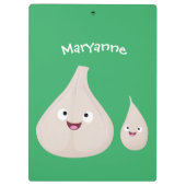 Gemüsemodelle für niedlichen Knoblauch-Cartoon Klemmbrett (Rückseite)