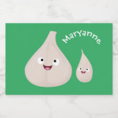 Gemüsemodelle für niedlichen Knoblauch-Cartoon Lebensmitteletikett (Einzelnes Label)