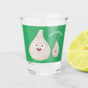 Gemüsemodelle für niedlichen Knoblauch-Cartoon Schnapsglas