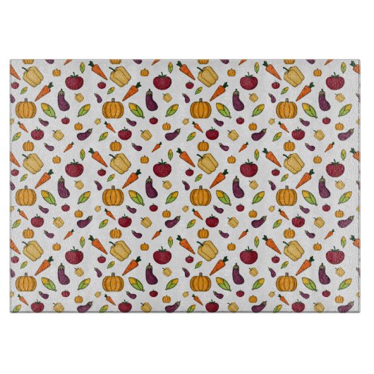 Gemüsemuster der Erntedank-Ernte Schneidebrett (Vorderseite)