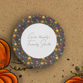 Gemüsemuster Grauer Erntedank Pappteller