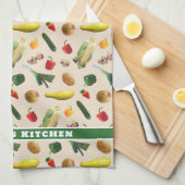 Gemüsemuster Personalisiertes Küchentuch (Viertel Falte)
